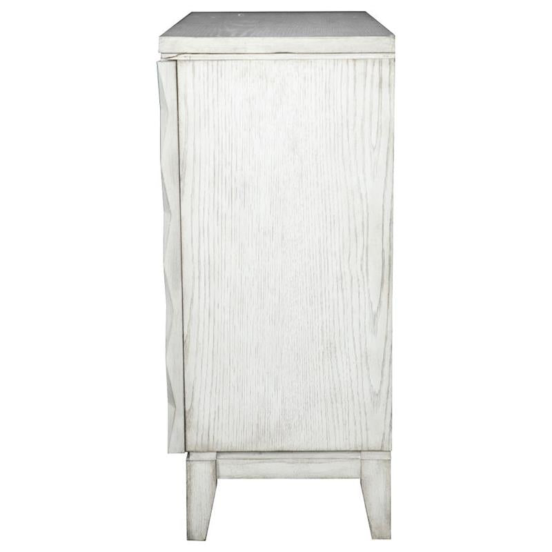 Moody Accent Cabinet with Carved Door Antique White (953340)