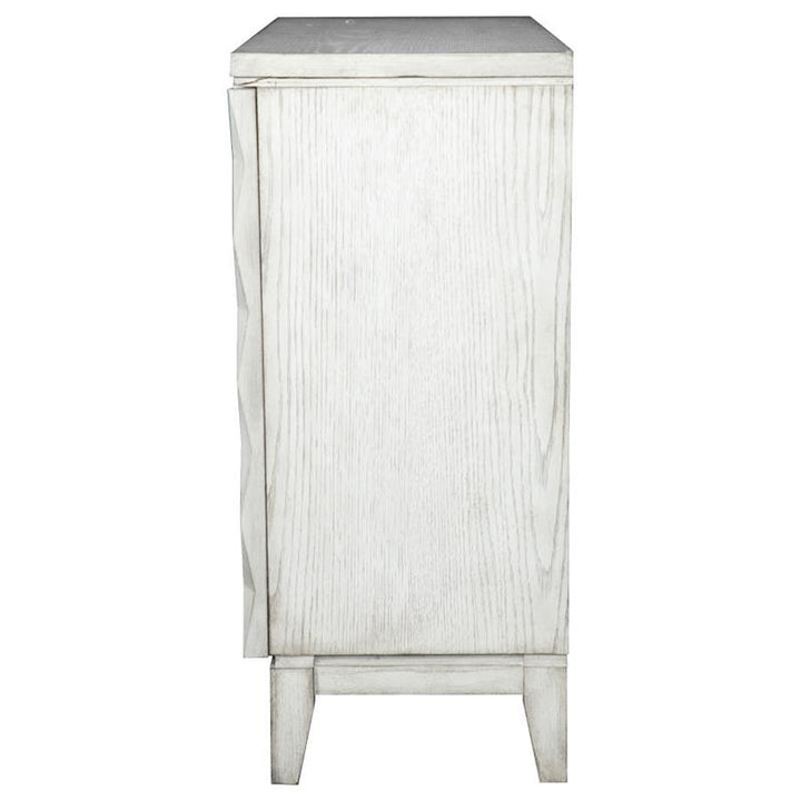 Moody Accent Cabinet with Carved Door Antique White (953340)