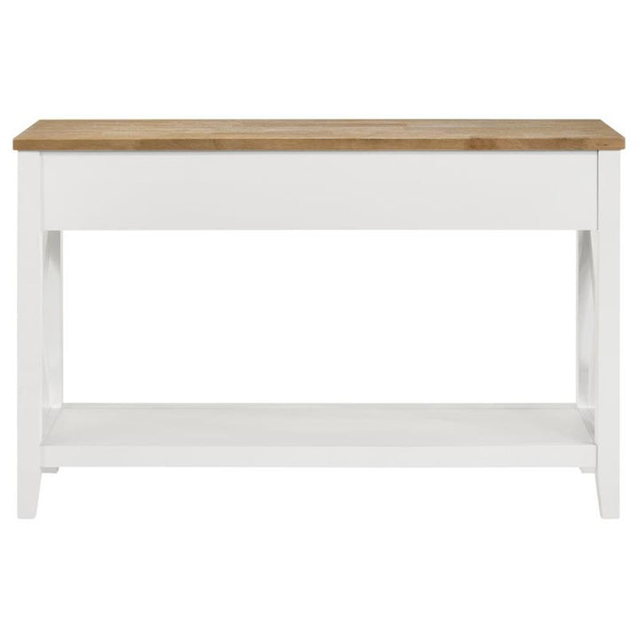 Maisy Rectangular Wooden Sofa Table With Shelf Brown and White (708099)