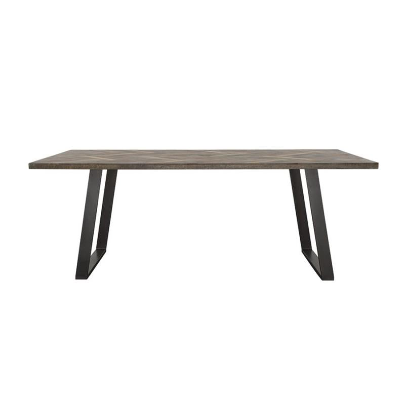 Misty Sled Leg Dining Table Grey Sheesham and Gunmetal (110681)