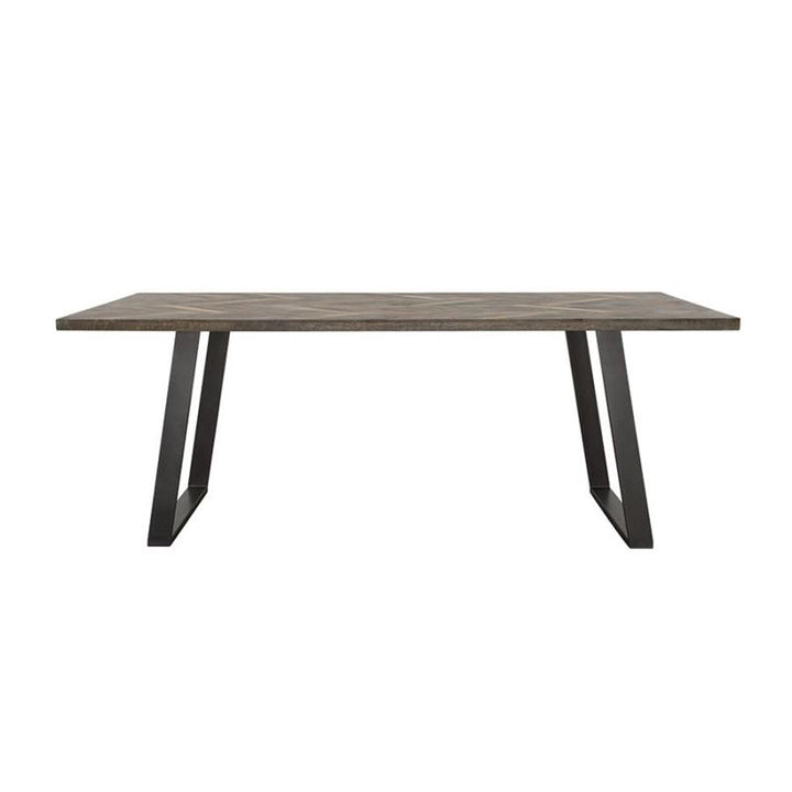 Misty Sled Leg Dining Table Grey Sheesham and Gunmetal (110681)