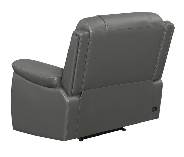 Flamenco Tufted Upholstered Power Recliner Charcoal (610206P)