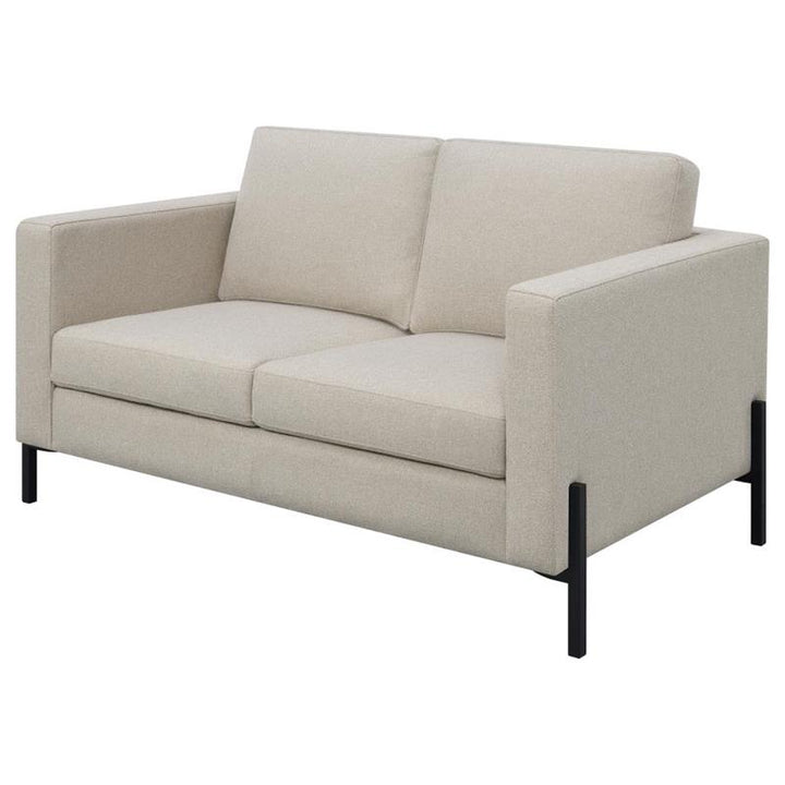 Tilly Upholstered Track Arms Loveseat Oatmeal (509902)