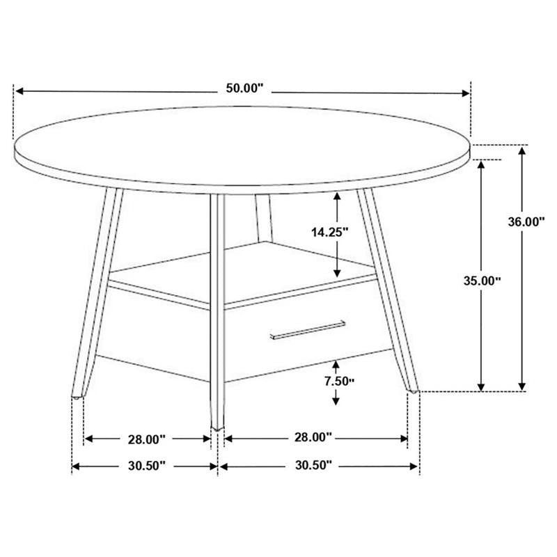 Gibson Round 5-piece Counter Height Dining Set Yukon Oak and Black (115158-S5)