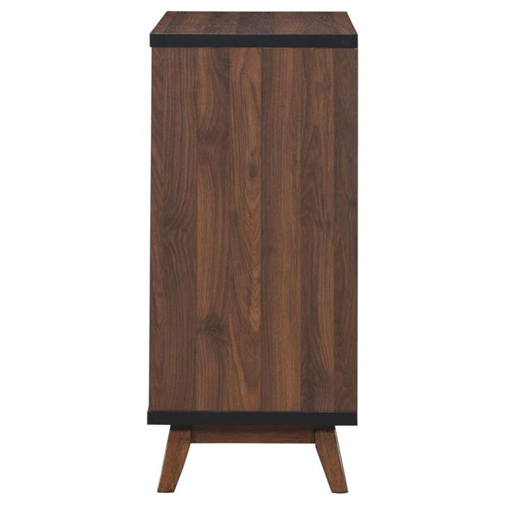 Ezekiel Wine Cabinet with 2 Sliding Doors Walnut and Black (182873)