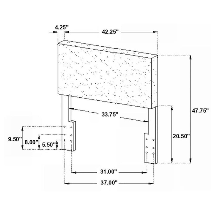 Gigi Rectangular Upholstered Headboard (316030T)