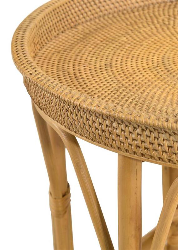 Antonio Round Rattan Tray Top Accent Table Natural (936070)