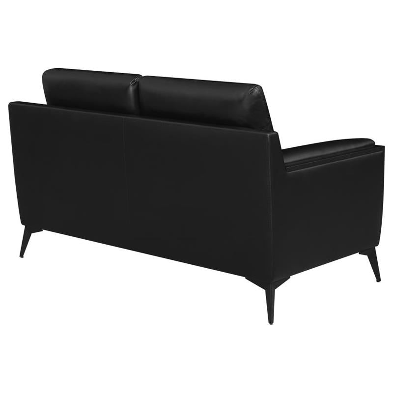 Moira Upholstered Tufted Loveseat with Track Arms Black (511132)