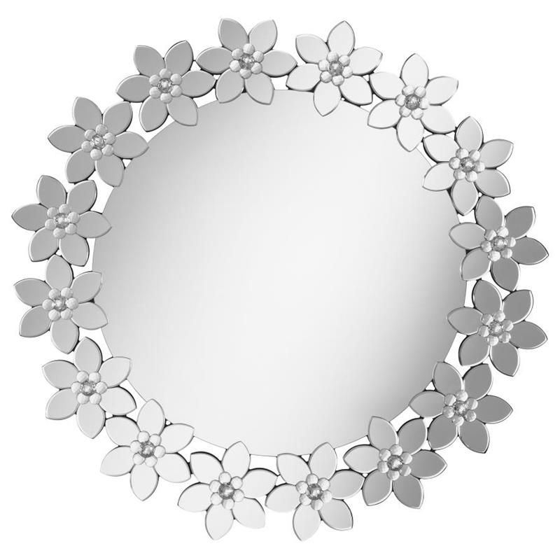 Cordelia Round Floral Frame Wall Mirror (961622)