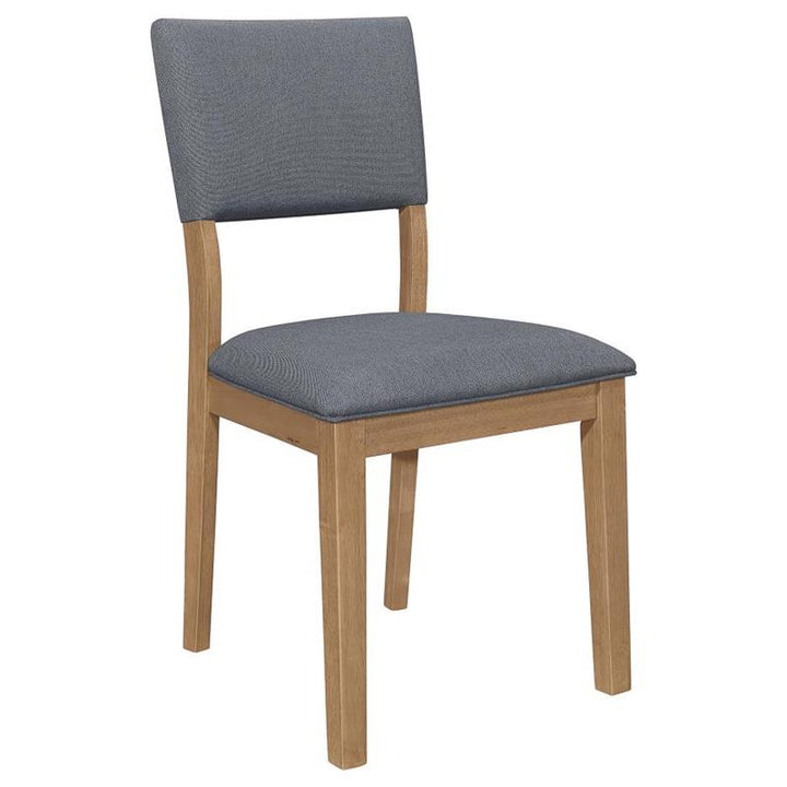 Sharon Open Back Padded Upholstered Dining Side Chair Blue and Brown (Set of 2) (104172)