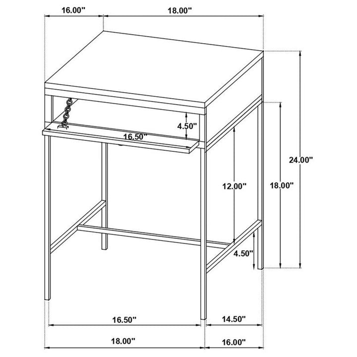 Stephie 1-drawer Rectangular End Table Honey Brown (704697)