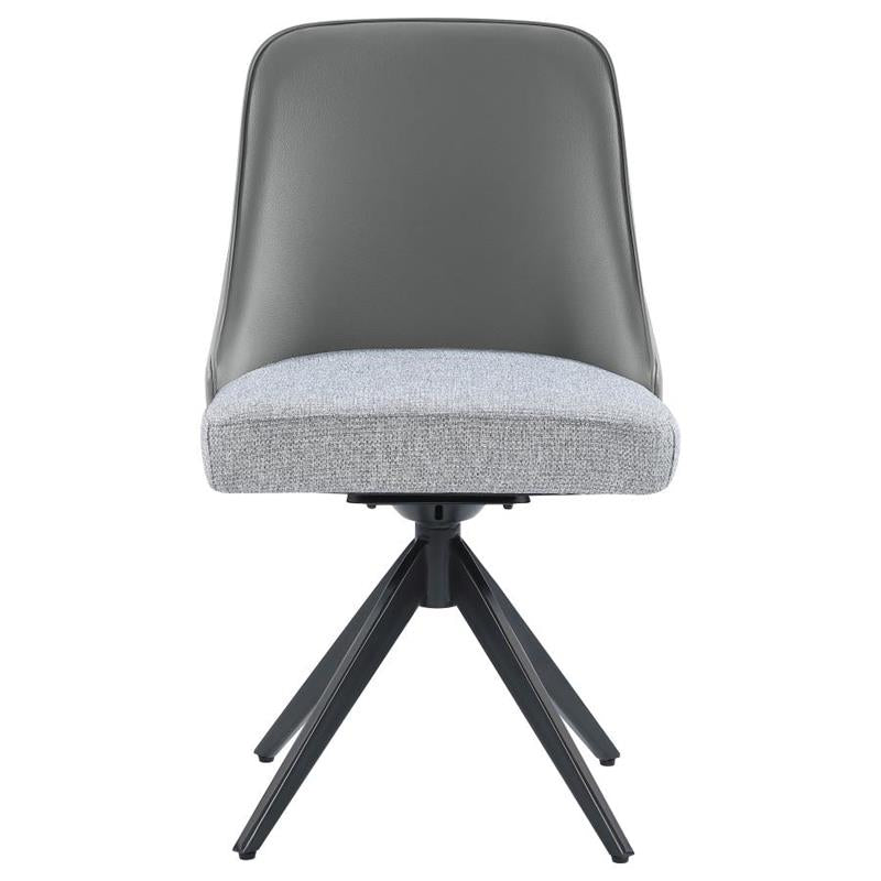 Paulita Upholstered Swivel Side Chairs (Set of 2) Grey and Gunmetal (110712)
