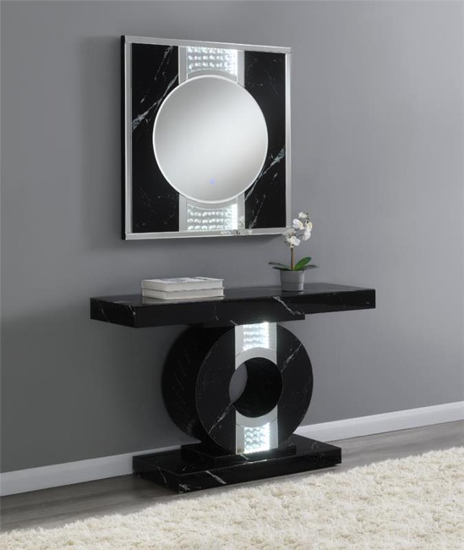 Carter Square LED Wall Mirror Silver and Black (963480)