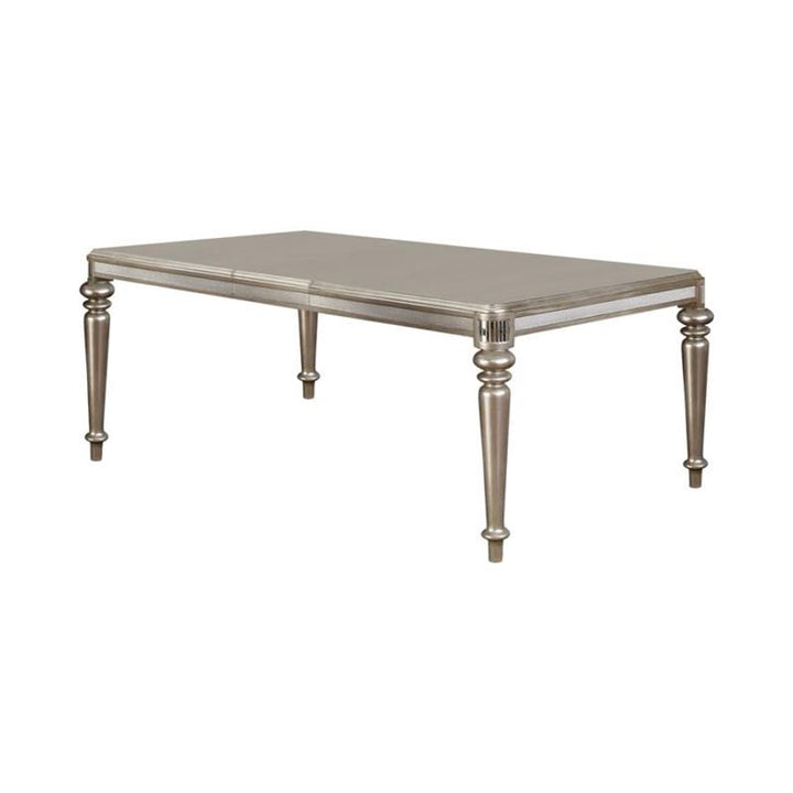 Bling Game Rectangular Dining Table with Leaf Metallic Platinum (106471)