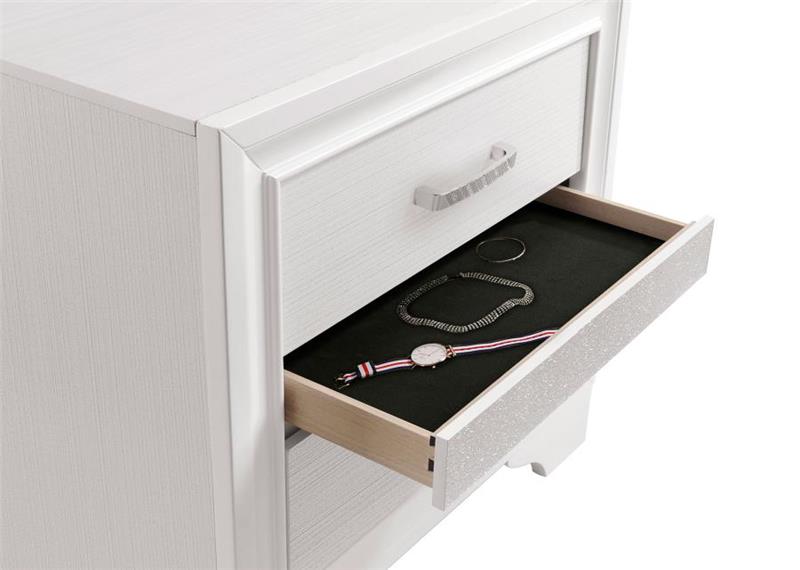 Miranda 2-drawer Nightstand Tray White (205112)