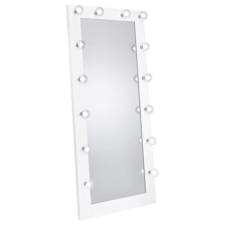 Zayan Full Length Floor Mirror With Lighting White High Gloss (969558)