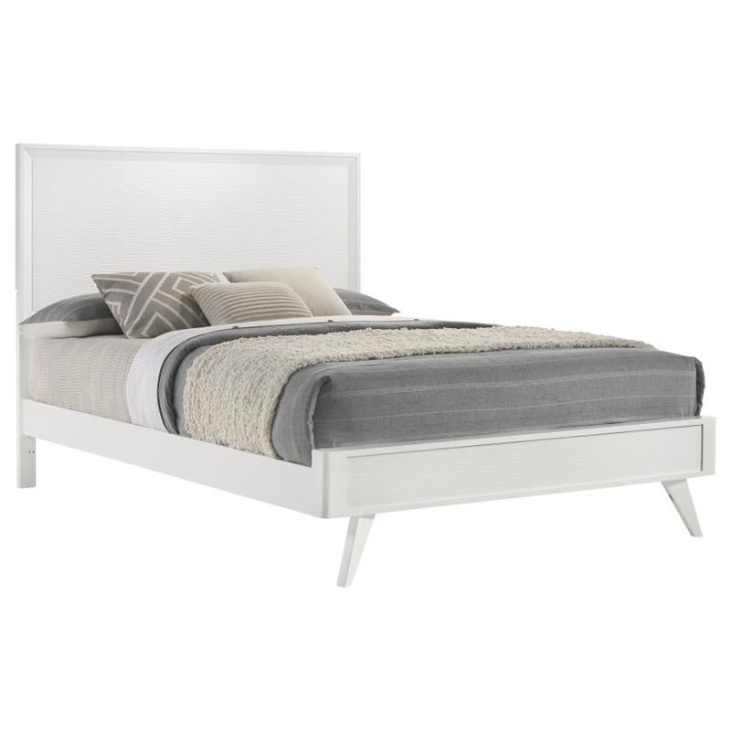 Janelle Eastern King Panel Bed White (223651KE)