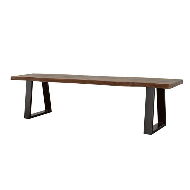 Ditman Live Edge Dining Bench Grey Sheesham and Black (110183)