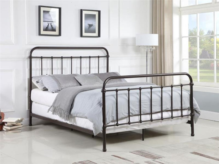 Livingston California King Panel Metal Bed Dark Bronze (300399KW)