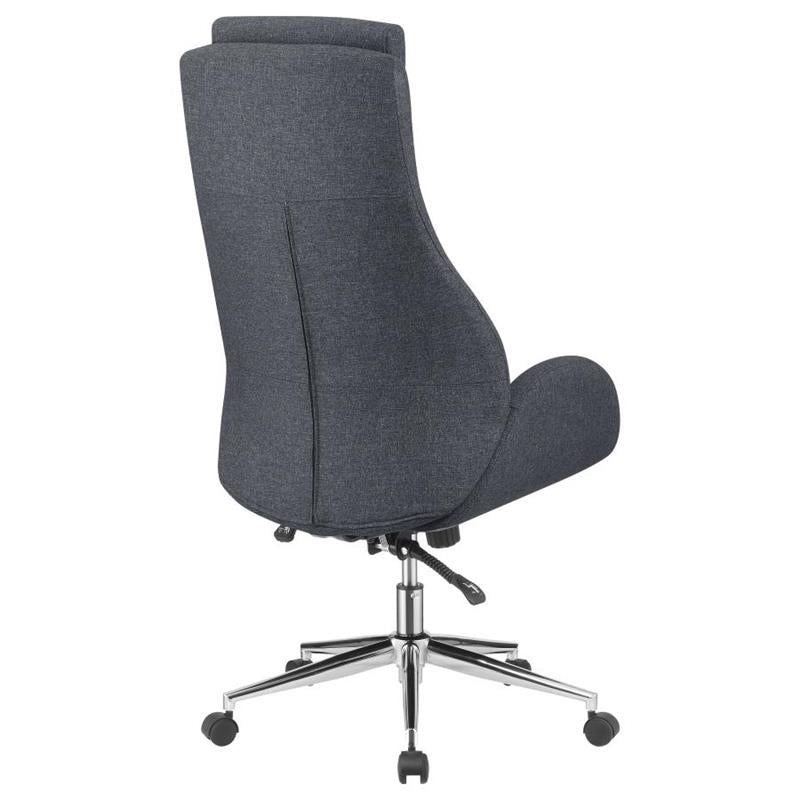 Cruz Upholstered Office Chair with Padded Seat Grey and Chrome (881150)