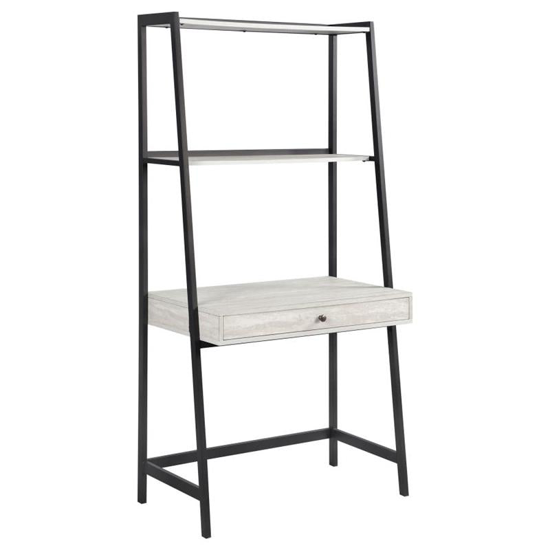 Pinckard 3-piece Ladder Desk Set Grey Stone and Black (805801-S3)