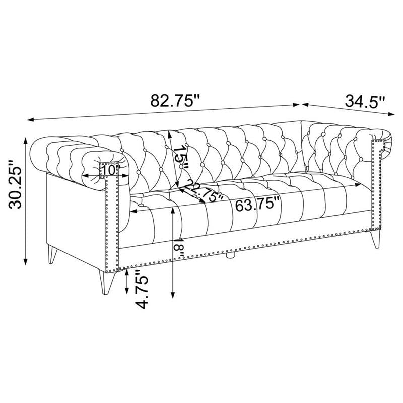 Bleker 3-piece Tuxedo Arm Living Room Set Blue (509481-S3)