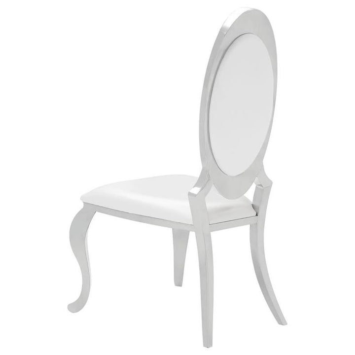 Anchorage Oval Back Side Chairs Cream and Chrome (Set of 2) (107872N)