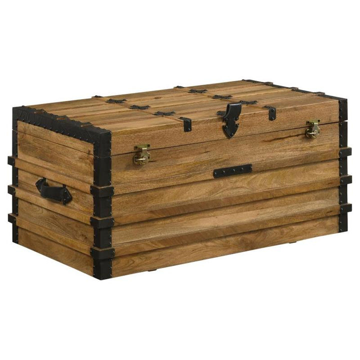 Simmons Rectangular Storage Trunk Natural and Black (959553)