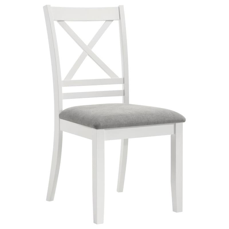 Hollis Cross Back Wood Dining Side Chair White (Set of 2) (122242)