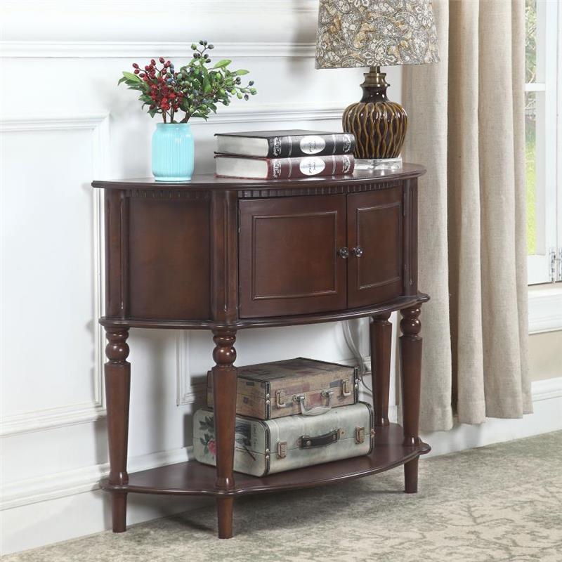 Brenda Console Table with Curved Front Brown (950059)