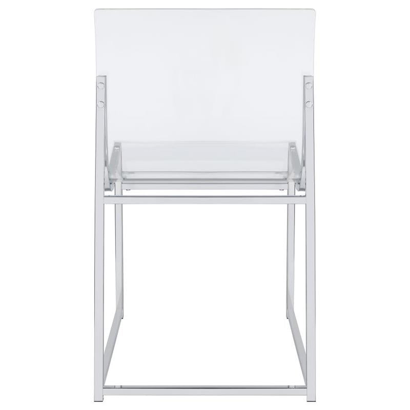 Adino Acrylic Dining Side Chair Clear and Chrome (121182)