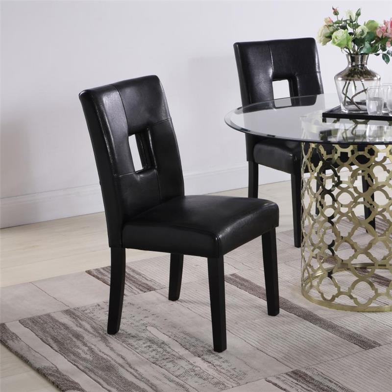 Shannon Open Back Upholstered Dining Chairs Black (Set of 2) (103612BLK)