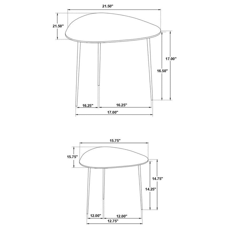 Tobias 2-piece Triangular Marble Top Nesting Table Green and Black (930241)