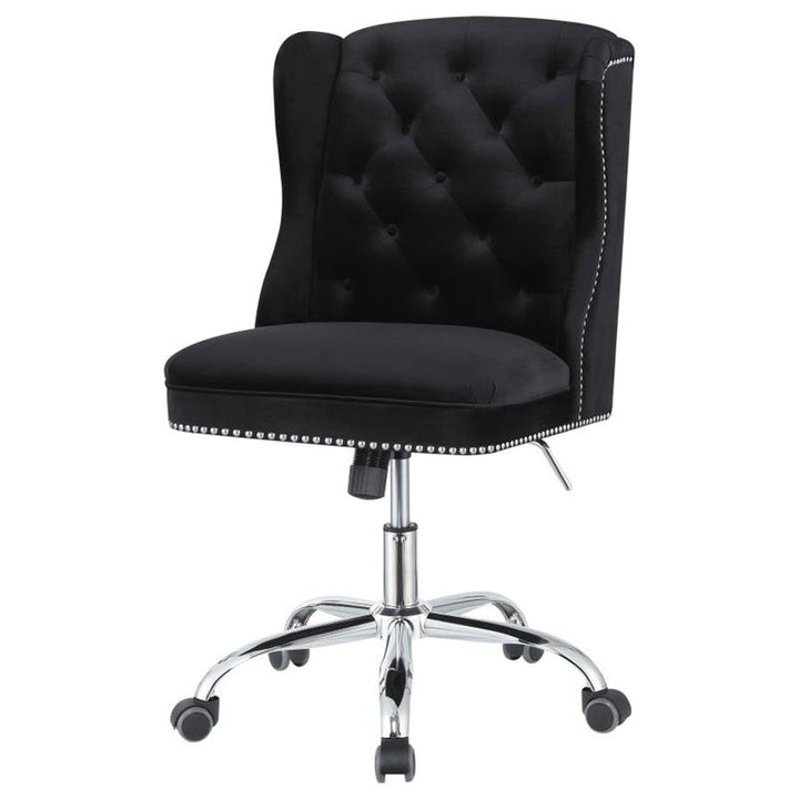 Julius Upholstered Tufted Office Chair Black and Chrome (801995)