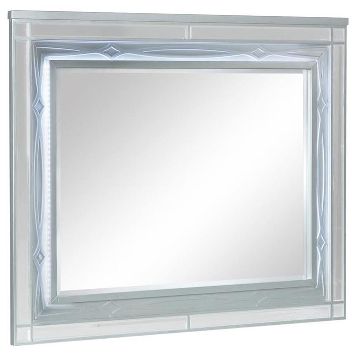 Gunnison Dresser Mirror with LED Lighting Silver Metallic (223214)