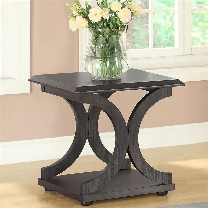 Shelly C-shaped Base End Table Cappuccino (703147)