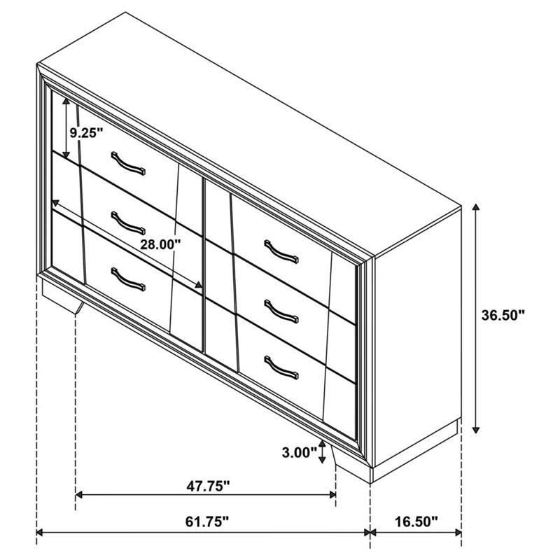 Janine 6-drawer Dresser Grey (223553)