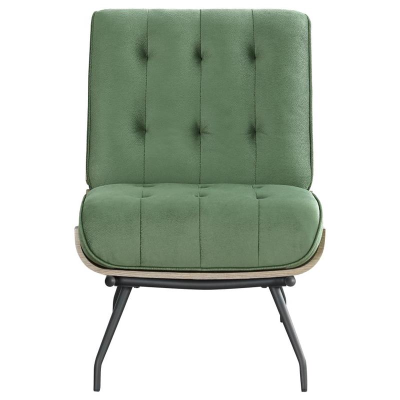 Aloma Armless Tufted Accent Chair Green (907502)