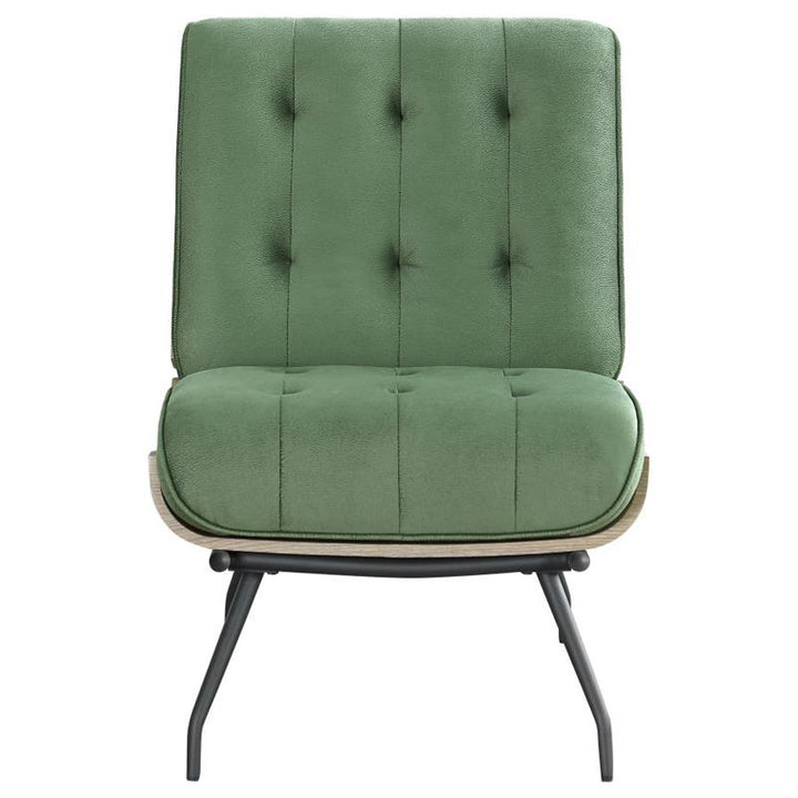 Aloma Armless Tufted Accent Chair Green (907502)