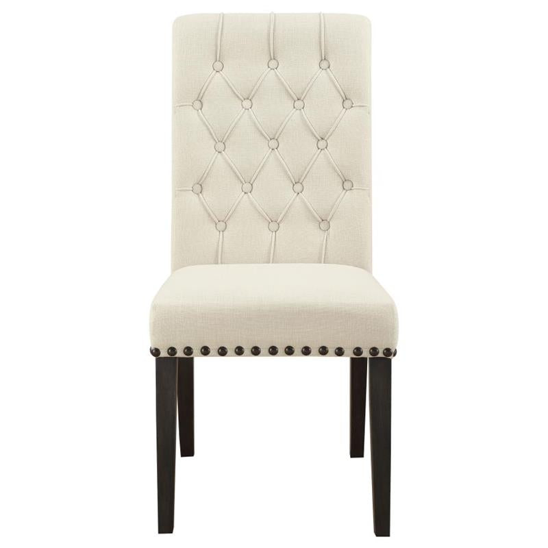 Alana Upholstered Side Chairs Beige and Smokey Black (Set of 2) (107286)