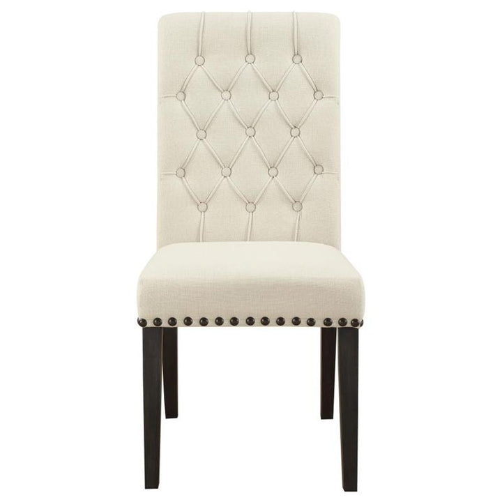 Alana Upholstered Side Chairs Beige and Smokey Black (Set of 2) (107286)