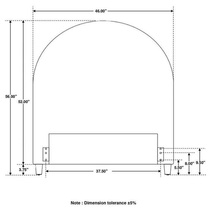 June Upholstered Arched Twin Headboard Ivory (315926T)