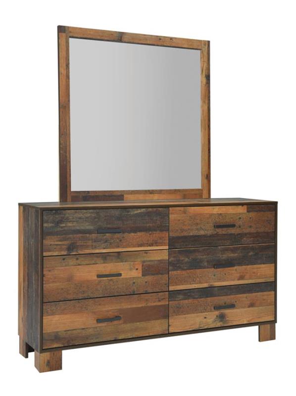 Sidney Square Dresser Mirror Rustic Pine (223144)