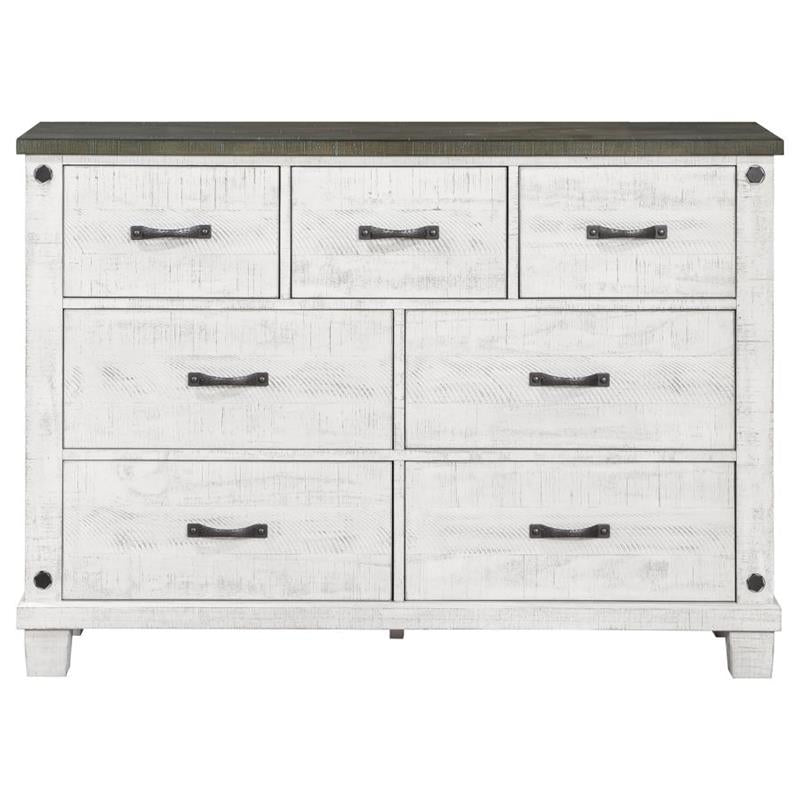 Lilith 4-piece Queen Bedroom Set Distressed Grey and White (224471Q-S4)