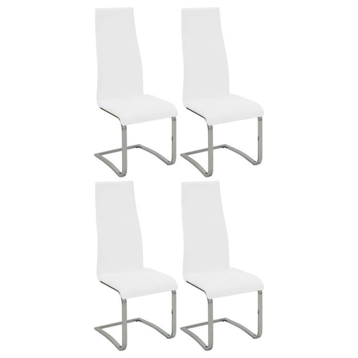 Montclair High Back Dining Chairs Black and Chrome (Set of 4) (100515WHT)