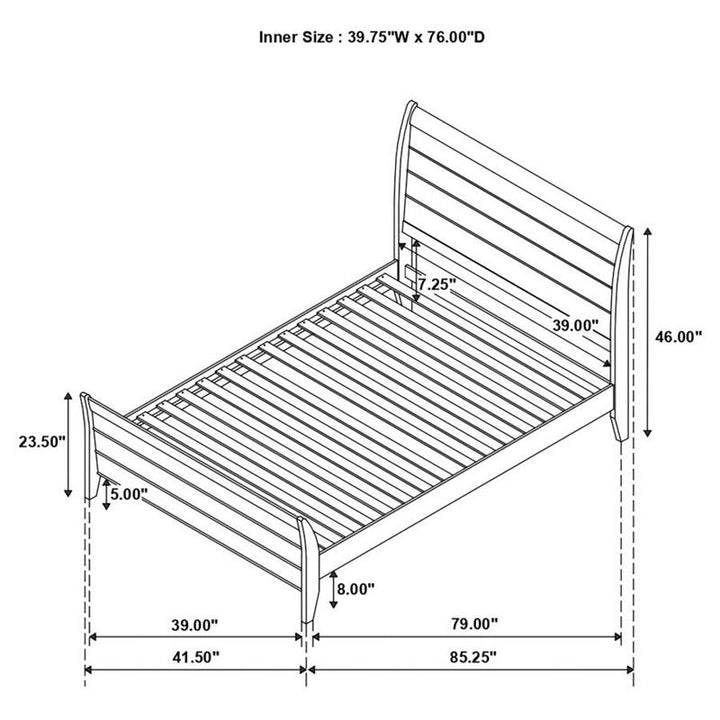 Selena Bedroom Set Sleigh Headboard Buttermilk (400231T-S4)