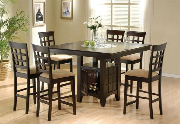 Gabriel 7-piece Square Counter Height Dining Set Cappuccino (100438-S7)