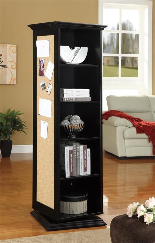 Robinsons Swivel Accent Cabinet with Cork Board Black (910083)