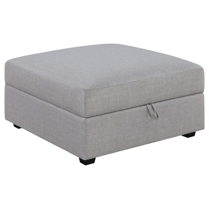 Cambria Upholstered Square Storage Ottoman Grey (551513)