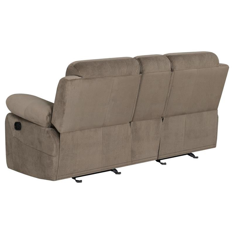 Myleene Glider Loveseat with Console Mocha (603032)